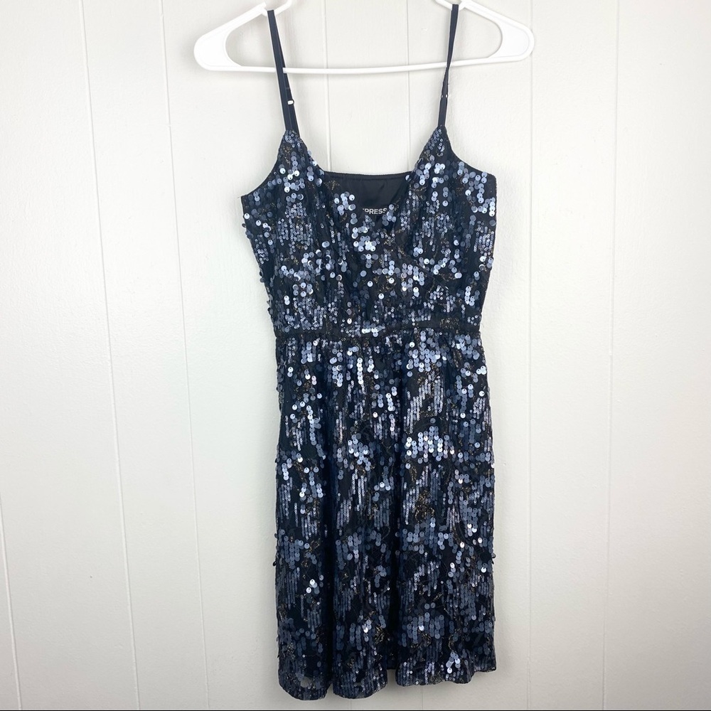 Express | Black Sequin Mini Formal Dress Size XS